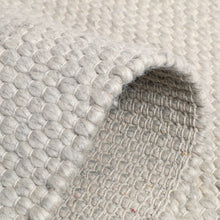Load image into Gallery viewer, Hand Woven Wool Area Rug Woven Solid Off White 1244