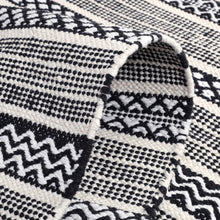Load image into Gallery viewer, Cotton Area Rug Woven Black White Geometric Boho 1164