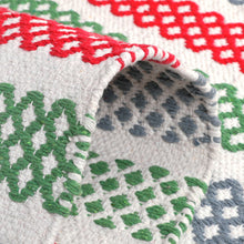 Load image into Gallery viewer, Hand Woven Cotton Flatweave Area Rug  Geometric Boho 1141
