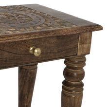 Load image into Gallery viewer, Wooden Side end Table Square Tree of Life Carved