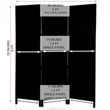 Load image into Gallery viewer, Wooden Room Divider Partition 3 Panels Foldable 6 x 5 Feet
