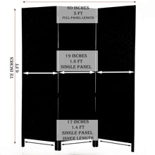 Load image into Gallery viewer, Wooden Room Divider Partition 3 Panels Foldable 6 x 5 Feet