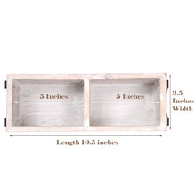Load image into Gallery viewer, White Silverware Holder Caddy Wood (2 compartments)