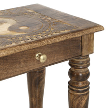 Load image into Gallery viewer, Wooden Side end Table Square yin yang Carved