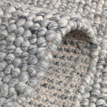 Load image into Gallery viewer, Hand Wool Area Rug Gray Woven Straw Weave Pattern 1200