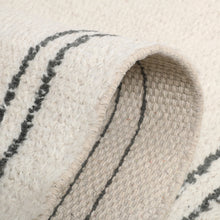 Load image into Gallery viewer, Hand Wool Area Rug Woven Black and White Moroccan 1232