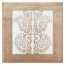 Load image into Gallery viewer, Wooden Step Stool Small Footstool footrest Table White Paisely