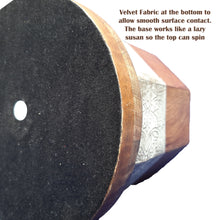 Load image into Gallery viewer, SAVON Round Wooden Pen Stand Stationary Holder Rustic Spinner Organizer (Fleur De Lis)