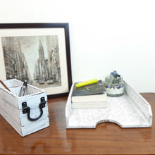 Load image into Gallery viewer, White Silverware Holder Caddy Wood (2 compartments)
