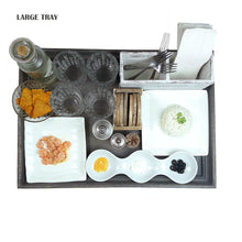 Load image into Gallery viewer, Extra Large Serving Tray Wooden Tea Coffee Breakfast 24 x 17 inches set of 3
