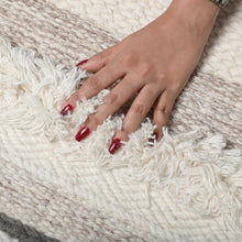 Load image into Gallery viewer, Hand Woven Wool Area Rug Woven Gray White Stripes 1216