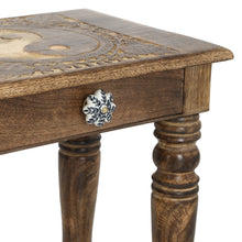 Load image into Gallery viewer, Wooden Side end Table Square yin yang Carved