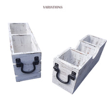 Load image into Gallery viewer, White Silverware Holder Caddy Wood (2 compartments)
