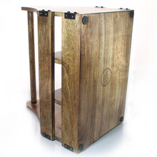 Load image into Gallery viewer, SAVON 6 Bottle Wine Rack Carrier Caddy Crate 14 inch Wood Rustic Glasses Beer Holder