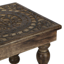 Load image into Gallery viewer, Wooden Step Stool Small Footstool footrest Table Flowers Tree of Life