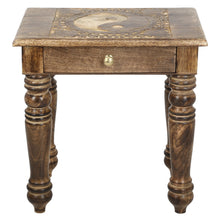 Load image into Gallery viewer, Wooden Side end Table Square yin yang Carved