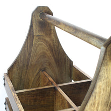 Load image into Gallery viewer, SAVON 6 Bottle Wine Rack Carrier Caddy Crate 14 inch Wood Rustic Glasses Beer Holder