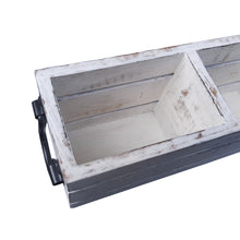 Load image into Gallery viewer, White Silverware Holder Caddy Wood (2 compartments)