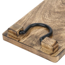 Load image into Gallery viewer, Wood party serving platter cheese board tray wine crackers meat 20 inch by 8 inch