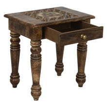 Load image into Gallery viewer, Solid Wood Side end Table Square Geometric Art Deco