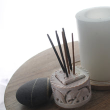 Load image into Gallery viewer, SAVON Stone Incense Holder for Stick Cones Frankincense Palo Santo Round Elephant( brown)
