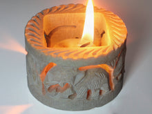 Load image into Gallery viewer, SAVON Stone Incense Holder for Stick Cones Frankincense Palo Santo Round Elephant( brown)