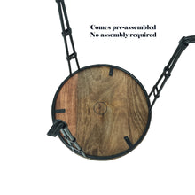 Load image into Gallery viewer, Nesting Coffee Tables Hand Carved Solid Wood Top Black Metal Legs(Set of 3)