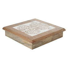 Load image into Gallery viewer, Wooden Step Stool Small Footstool footrest Table White Paisely
