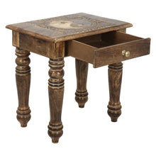 Load image into Gallery viewer, Wooden Side end Table Square yin yang Carved
