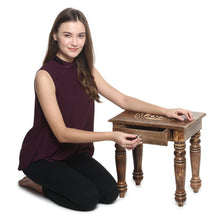 Load image into Gallery viewer, Wooden Side end Table Square Art Deco Carved
