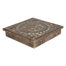 Load image into Gallery viewer, Wooden Step Stool Small Footstool footrest Table Flowers Tree of Life