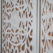 Load image into Gallery viewer, Wooden Room Divider Partition Gray 3 Panels Foldable 6 x 5 Feet