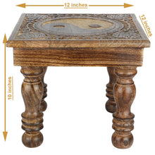 Load image into Gallery viewer, SAVON Wooden Step Stool Small Footstool footrest Table yin yang