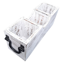 Load image into Gallery viewer, White Silverware Holder Caddy Wood (3 compartments)
