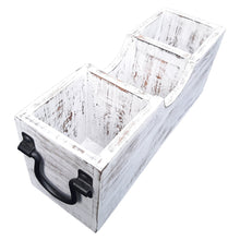 Load image into Gallery viewer, White Silverware Holder Caddy Wood (3 compartments)
