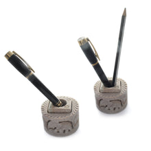 Load image into Gallery viewer, SAVON Stone Incense Holder for Stick Cones Frankincense Palo Santo Round Elephant( brown)