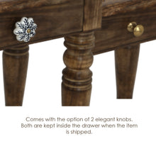 Load image into Gallery viewer, Wooden Side end Table Square White Paisely Carved