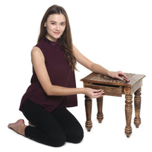 Load image into Gallery viewer, Wooden Side end Table Square Tree of Life Carved