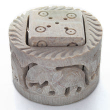 Load image into Gallery viewer, SAVON Stone Incense Holder for Stick Cones Frankincense Palo Santo Round Elephant( brown)