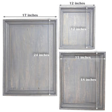 Load image into Gallery viewer, Extra Large Serving Tray Wooden Tea Coffee Breakfast 24 x 17 inches set of 3