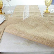 Load image into Gallery viewer, Jute Table Runner with 6 Table Mats 6 Cutlery Holders Rustic 13 Piece Set