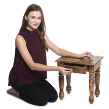 Load image into Gallery viewer, Solid Wood Side end Table Square Geometric Art Deco