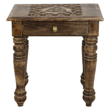 Load image into Gallery viewer, Solid Wood Side end Table Square Geometric Art Deco
