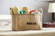 Load image into Gallery viewer, Jute storage baskets empty for kids toys closet organizer shoes clothing picnics patio easter