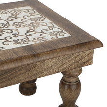 Load image into Gallery viewer, Wooden Step Stool Small Footstool footrest Table White Flowers