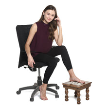 Load image into Gallery viewer, Wooden Step Stool Small Footstool footrest Table White Flowers