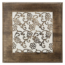 Load image into Gallery viewer, Wooden Step Stool Small Footstool footrest Table White Flowers