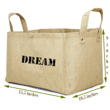 Load image into Gallery viewer, Jute storage baskets empty for kids toys closet organizer shoes clothing picnics patio easter