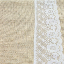 Load image into Gallery viewer, Jute Table Runner with 6 Table Mats 6 Cutlery Holders Rustic 13 Piece Set
