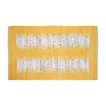 Load image into Gallery viewer, Cotton Flatweave Area Rug  Woven Mustard Ikat Boho 1176
